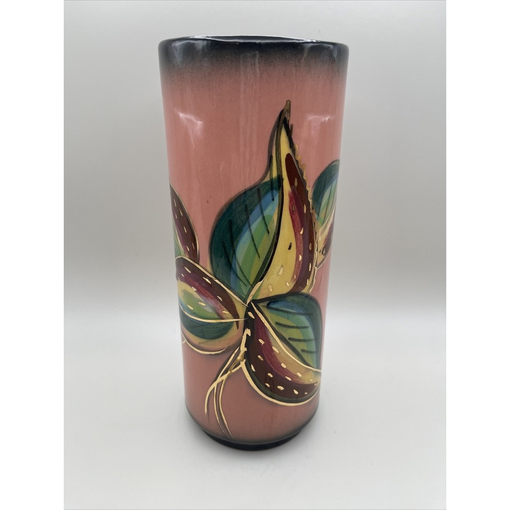 Vintage Midcentury Enchanto California Art Pottery Vase Leaves MCM 50s‎ 1950s